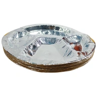 Disposable Silver Paper Plate, 12 inches, Paper Plates Disposable for Party/Disposable Paper Plates 4 Compartments 