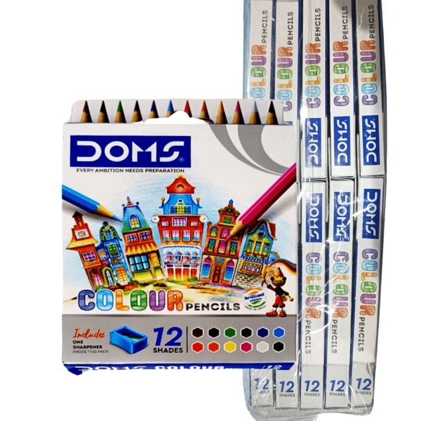 Doms  Colour pencils 12 assorted shades - ₹30