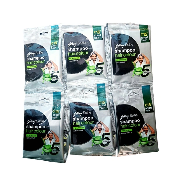 Godrej Selfie Shampoo Hair Colour ₹15 X 10N ( Natural Black )