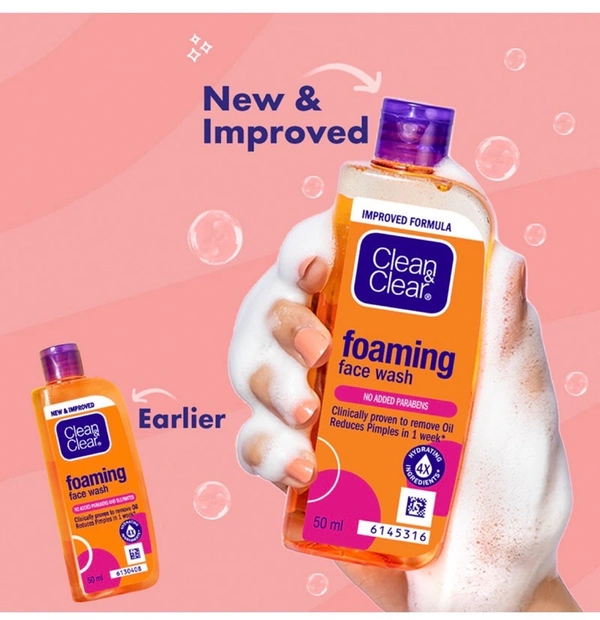 Clean & Clear Foaming Face Wash - 50ml