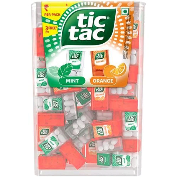Tic Tac Hard Candy - Mint & Orange Flavoured -₹5 (Pk Of 75)