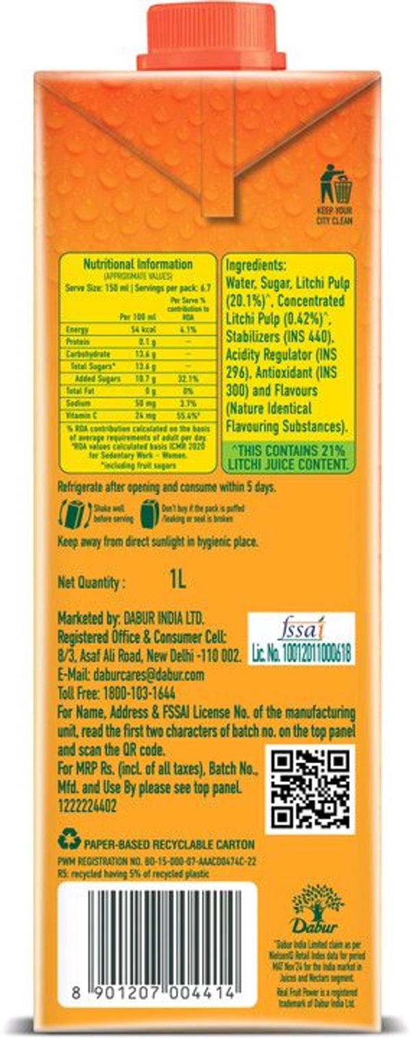 Real Juice - Litchi 1L