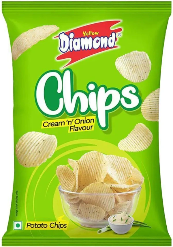 Diamond Chips Cream 'n' Onion - ₹10 (Pack of 10) - 