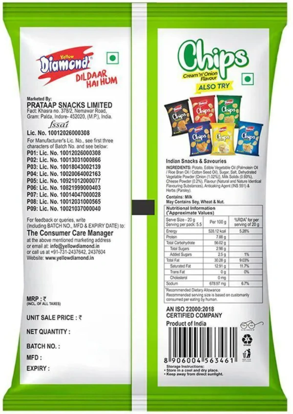 Diamond Chips Cream 'n' Onion - ₹10 (Pack of 10) - 