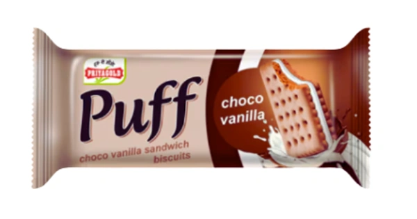PRIYAGOLD Puff Choco Vanilla - ₹5 (Pack Of 150) - 