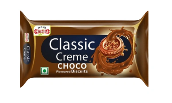 PRIYAGOLD  Classic Cream, Chocolate Flavoured Cream Biscuits - ₹5 (Pack Of 10) - 