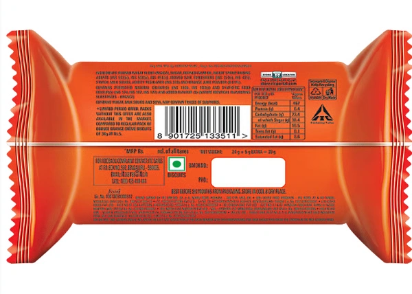 Sunfeast  Bounce Biscuits - Orange Creme Cookies, 39 G
