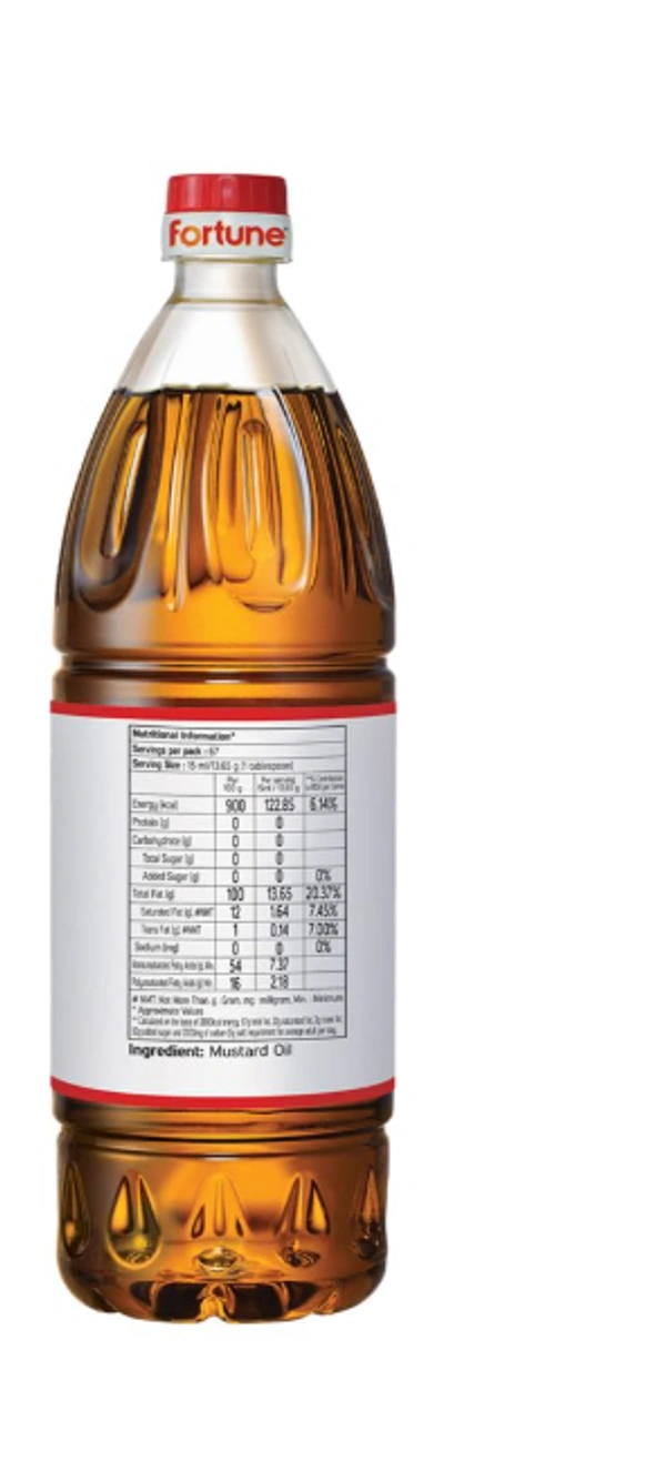 Fortune  Premium Kachi Ghani Pure Mustard Oil, 910G PET