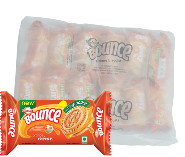 Sunfeast  Bounce Biscuits - Orange Creme Cookies, 39 G