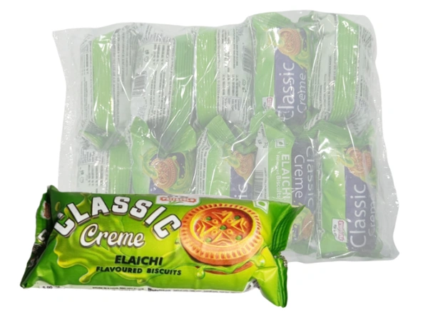 PRIYAGOLD  Classic Cream Elaichi Flavoured Biscuits - ₹5 (Pack Of 10) - 
