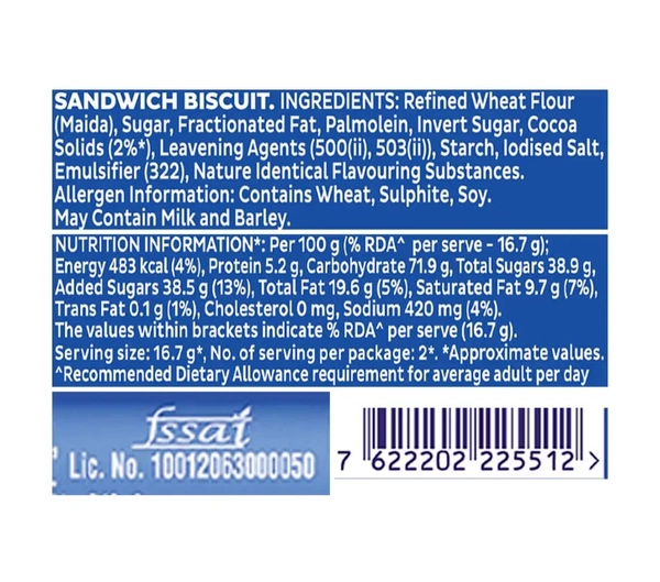 Cadbury Original Oreo - ₹10 (Pack Of 12) - 