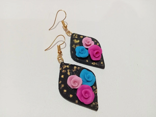 Clornaments Rose Flower Design Earings 