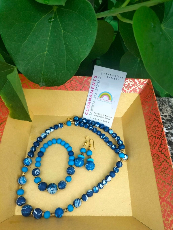 CLORNAMENTS Blue Necklace Set  - Blue