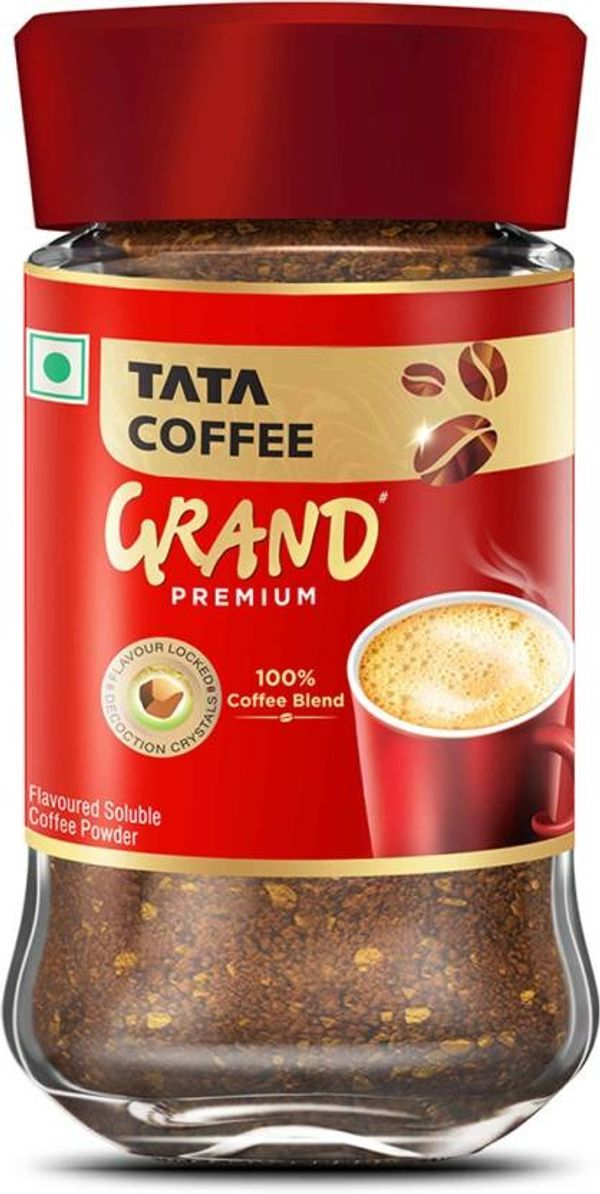 Tata Coffee Grand Premium Instant Coffee - 100% Coffee Blend Jar - 50GM