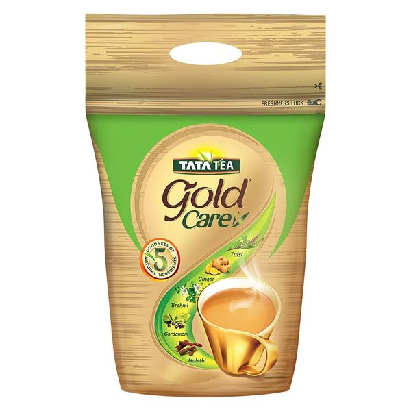 Tata Tea Gold Care Rich In Taste, Goodness Of Elaichi, Ginger, Tulsi, Brahmi & Mulethi, Black Tea - 1000GM
