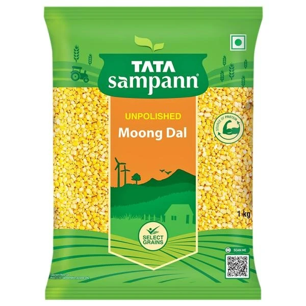 Tata Sampann Unpolished Moong Dal Split - 1kg