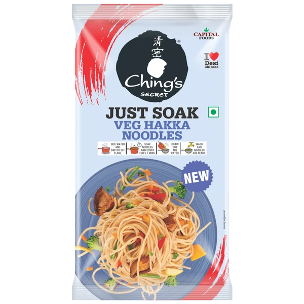 Ching’s Secret Just Soak Hakka Noodles (Chowmein Noodles) - 140Gm (Pack of 6)