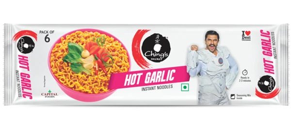 Ching's Secret Hot Garlic Noodles - 60Gm (Pack of 10)