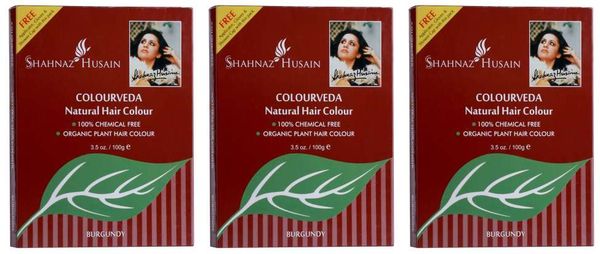 Shahnaz Husain Colourveda Natural Hair Colour - 100Gm (Burgandy) (Pack of 3)