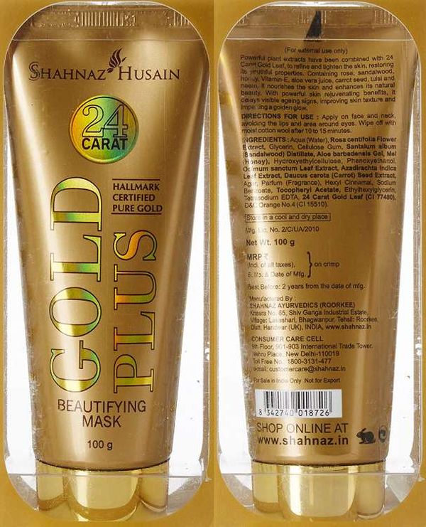 Shahnaz Husain Gold Plus Beautifying Mask - 100GM