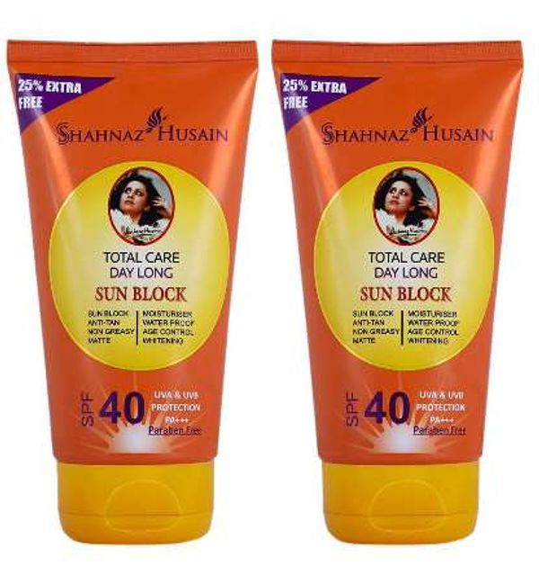 Shahnaz Husain Total Care Day Long Sun Block 80GM + 20GM (SPF-40) (Pack of 2)