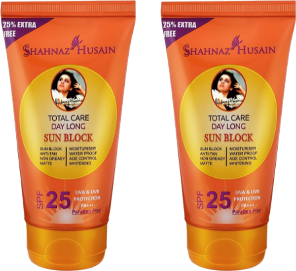 Shahnaz Husain Total Care Day Long Sun Block (SPF-25) (80GM + 20GM) (Pack of 2)