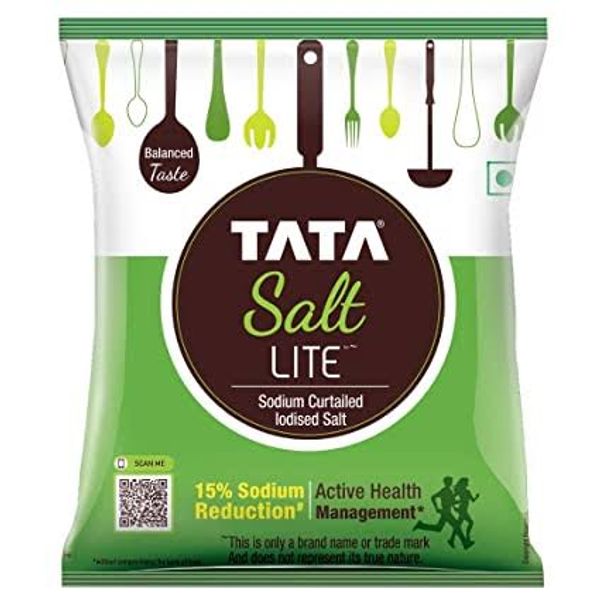 Tata Salt Tata Lite Salt - 15% Low Sodium Iodised Salt Helps Blood Pressure & For Healthy Lifestyle - 1KG (25 Packs)