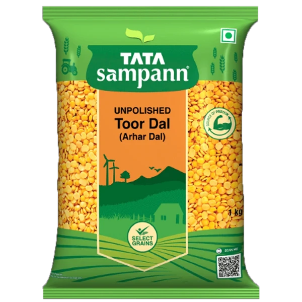 Tata Sampann Unpolished  Toor / Arhar Dal - 1kg