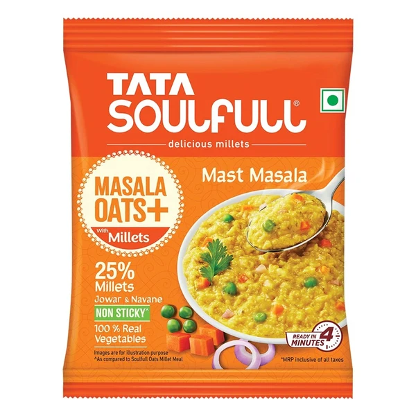 Tata Soulfull Masala Oats+ Tasty Snack With Millets - Mast Masala - 38GM