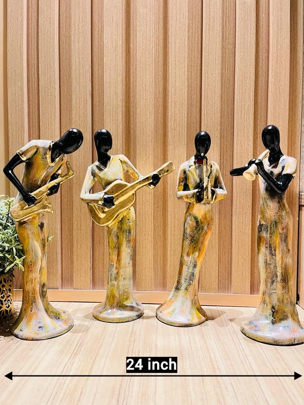 Musical Figurines Set - 13 inch, Golden Grass, Polyresin