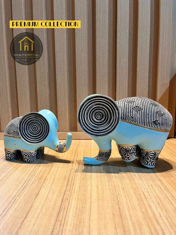  Spiral Head Elephant (Set of 2)