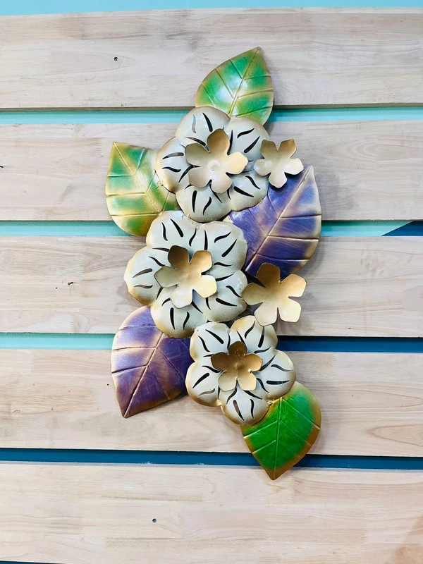 Big Leaf Flower Wall Art - Mix Metal