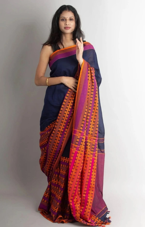 Handloom Begampuri Work Cotton Saree