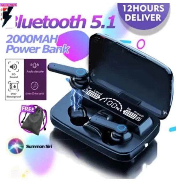 TWS M19 TWS Bluetooth Headphone - Black