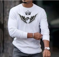 Mens Full Sleeve Printed Round Neck Polyester Tshirt - XXL