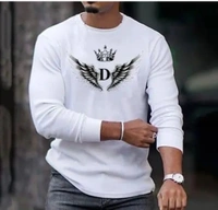 Mens Full Sleeve Printed Round Neck Polyester Tshirt - XXL