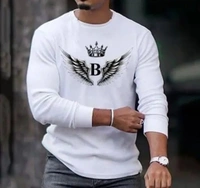 Mens Full Sleeve Printed Round Neck Polyester Tshirt - XXL