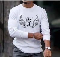 Mens Full Sleeve Printed Round Neck Polyester Tshirt - XXL