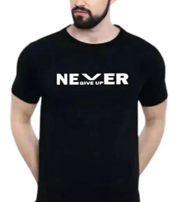 Men's Trending Round neck tshirt - Black, XXL