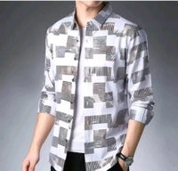 Laycra Printed Men Shirt - M
