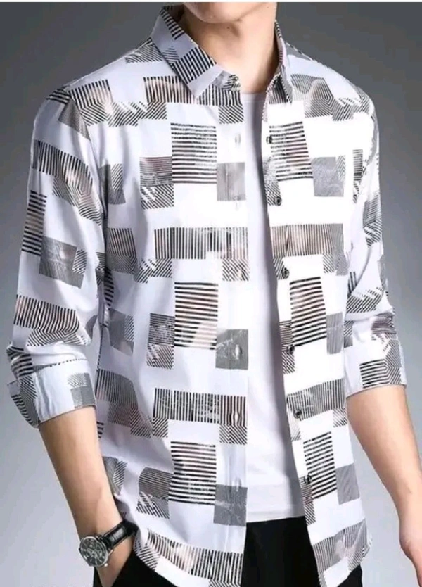 Laycra Printed Men Shirt - L