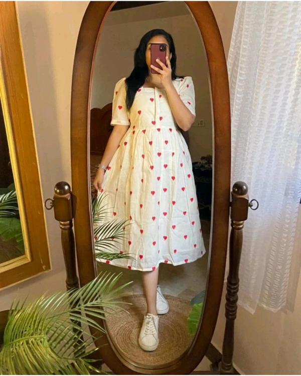 White Red Heart Gown - L