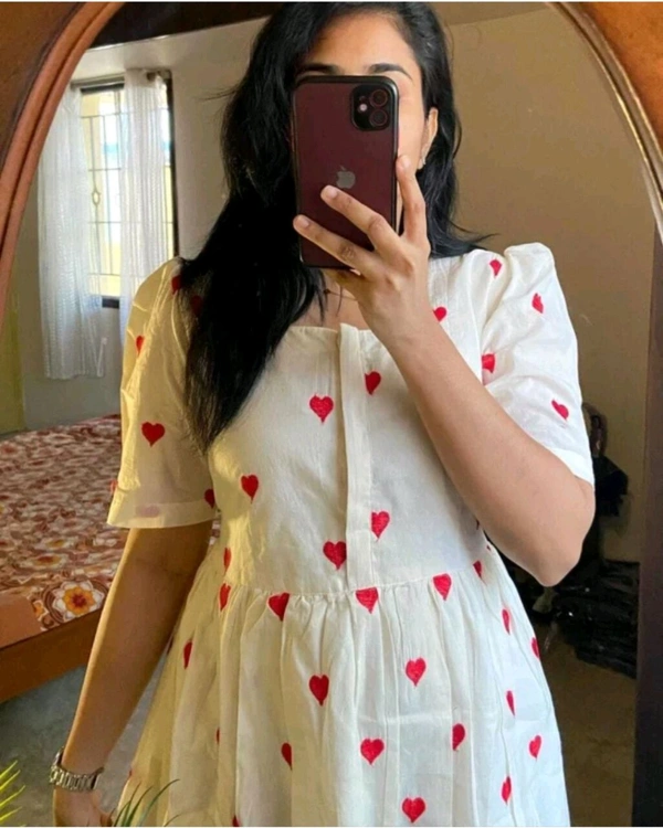 White Red Heart Gown - L