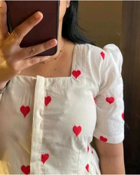 White Red Heart Gown - L