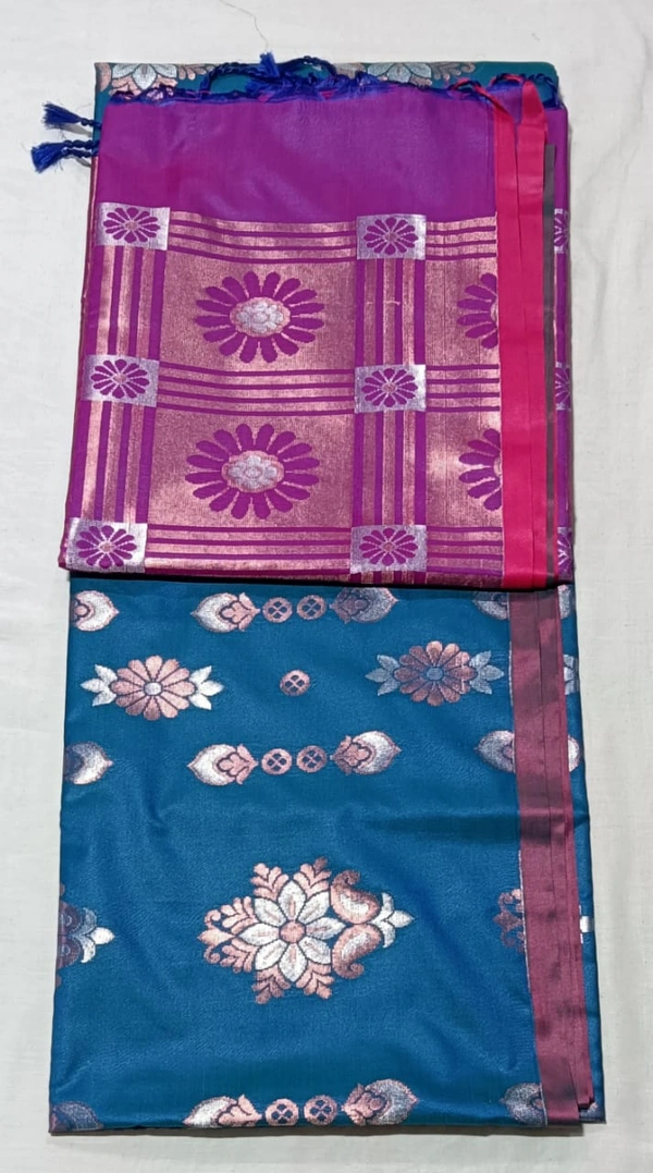 Soft Silk Cop Silver Meena - Persian Blue