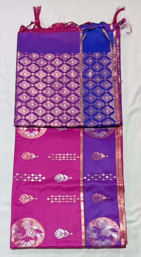 Soft Silk Cop Silver Meena - Red Violet