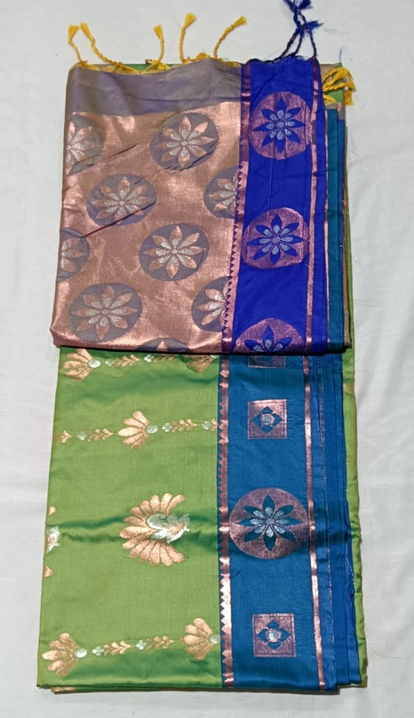 Soft Silk Cop Silver Meena - Green