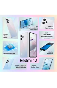 REDMI 12 4GB RAM/128GB STORAGE MOONSTONE SILVER