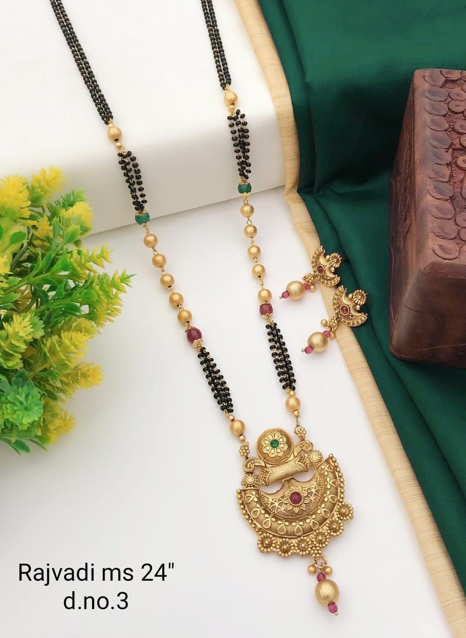 Rajwadi shop mangalsutra artificial