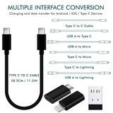 *All in One 60W USB Fast Charging Travel **Cable Set with Type C Micro USB Port Inbuilt Mobile Stand Compatible with iPhone, iPad, Samsung Galaxy, OnePlus, Mi, Oppo, Vivo, iQOO, Xiaomi
